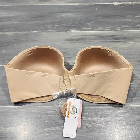 Calvin Klein Naked Glamour Strapless Push-Up Bra 36DD QF5677 Beige - Picture 2 of 12